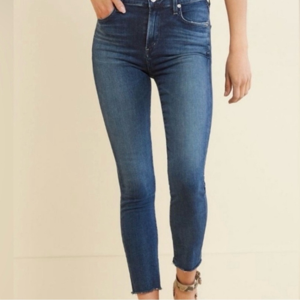 EUC! AGOLDE High-Rise Skinny Jeans, Cropped, Raw Hem, Style A018-3005, Size 32